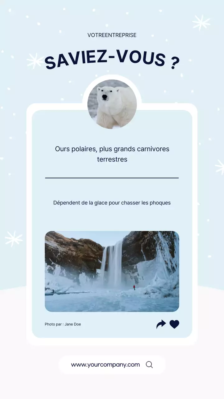 Ours polaire simple bleu Fait arctique Publicité