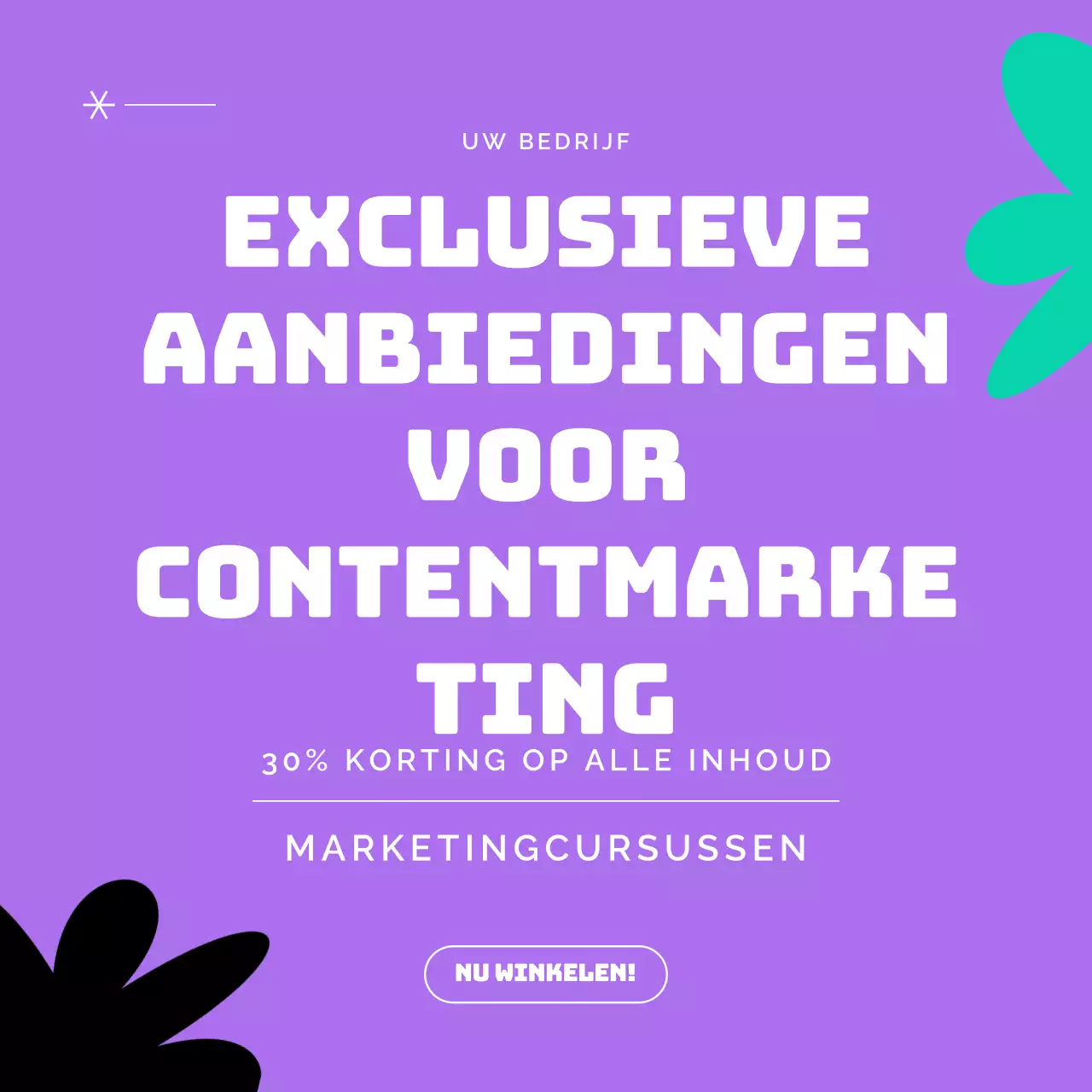 Zwart en paars Moderne Content Marketing Publiciteit