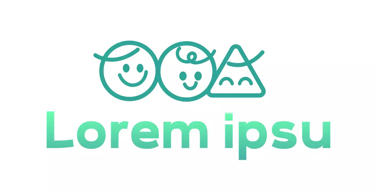 A cute youth counseling center agency with illustrations of children and gradient text.