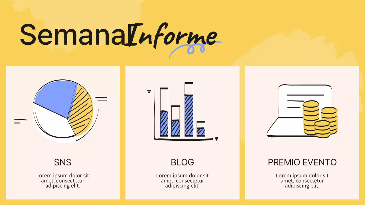 Informe de las notas de la reunión del equipo de marketing de las tendencias verde y amarilla