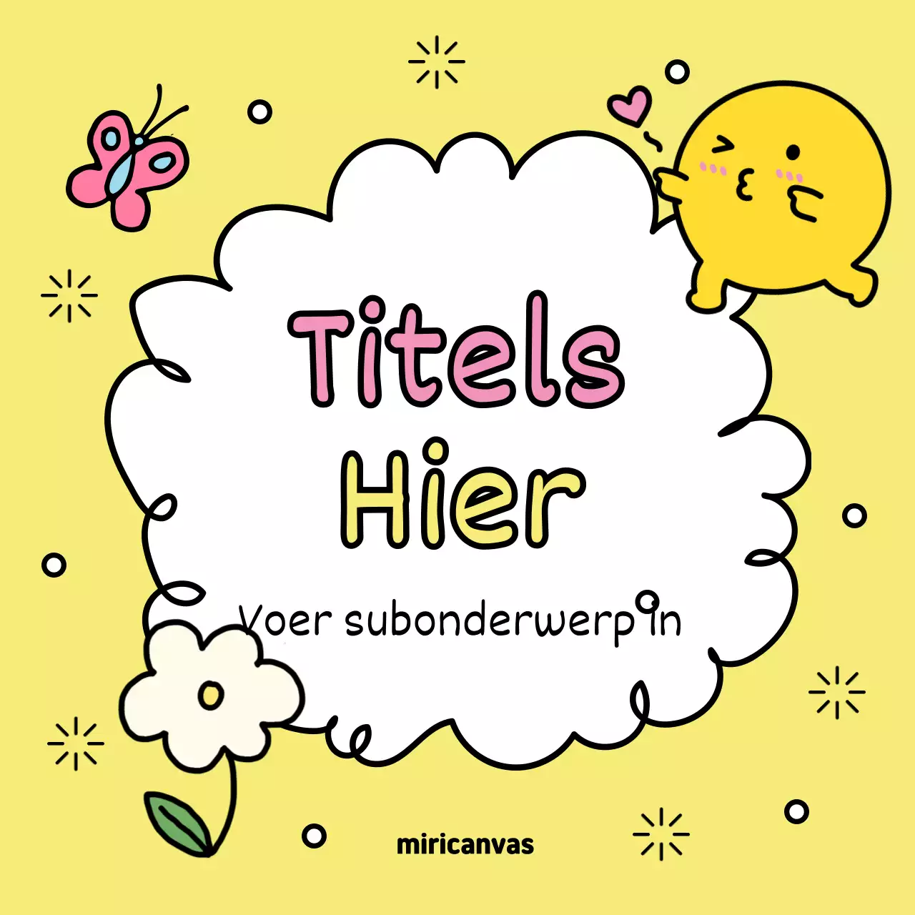 Schattige handgetekende omslag in roze en groen