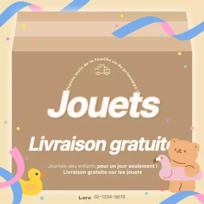 Promouvoir un simple événement de la Journée des enfants en beige