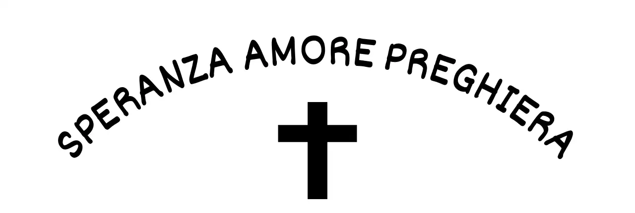 Design di chiesa con illustrazione di croce e parole chiave