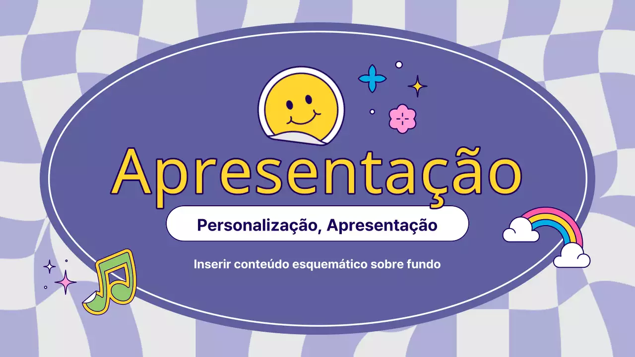 Prospeto com autocolantes roxos e amarelos