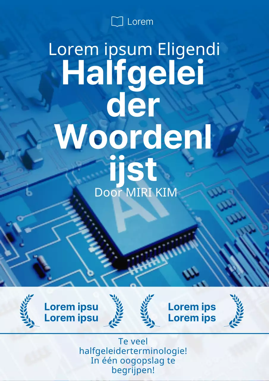 Eenvoudige blauw-witte halfgeleiderwoordenlijst omslag