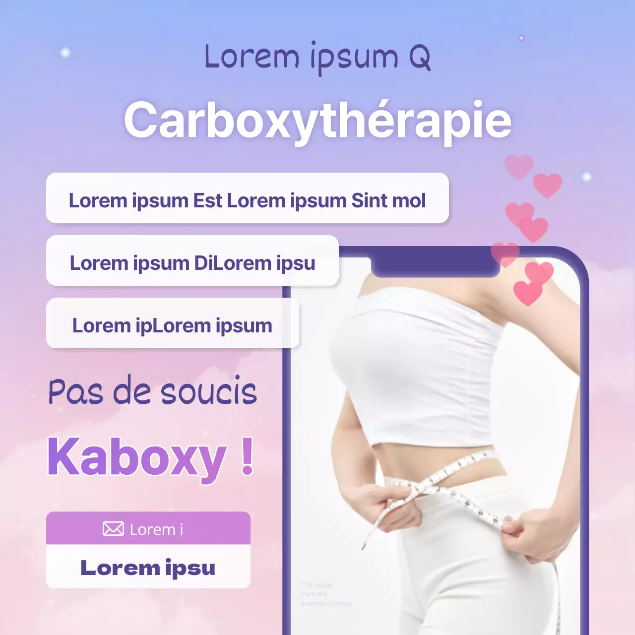Publicité tendance pour la dermatologie et la chirurgie plastique en violet et mauve