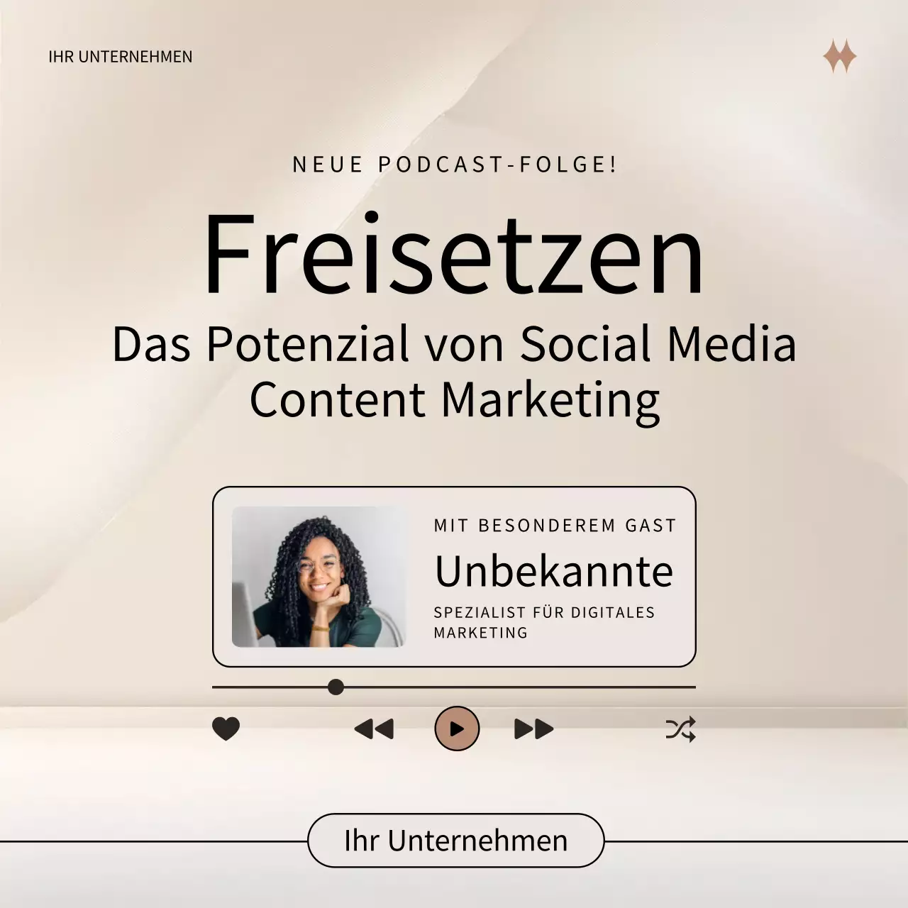 Schwarze und beigefarbene moderne Content-Marketing-Werbung