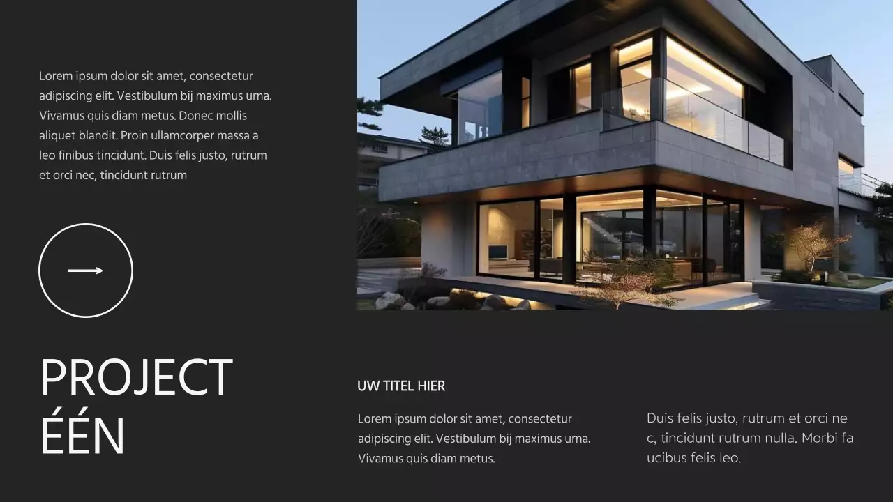 Zwart Modern Architecturaal Bureauvoorstel