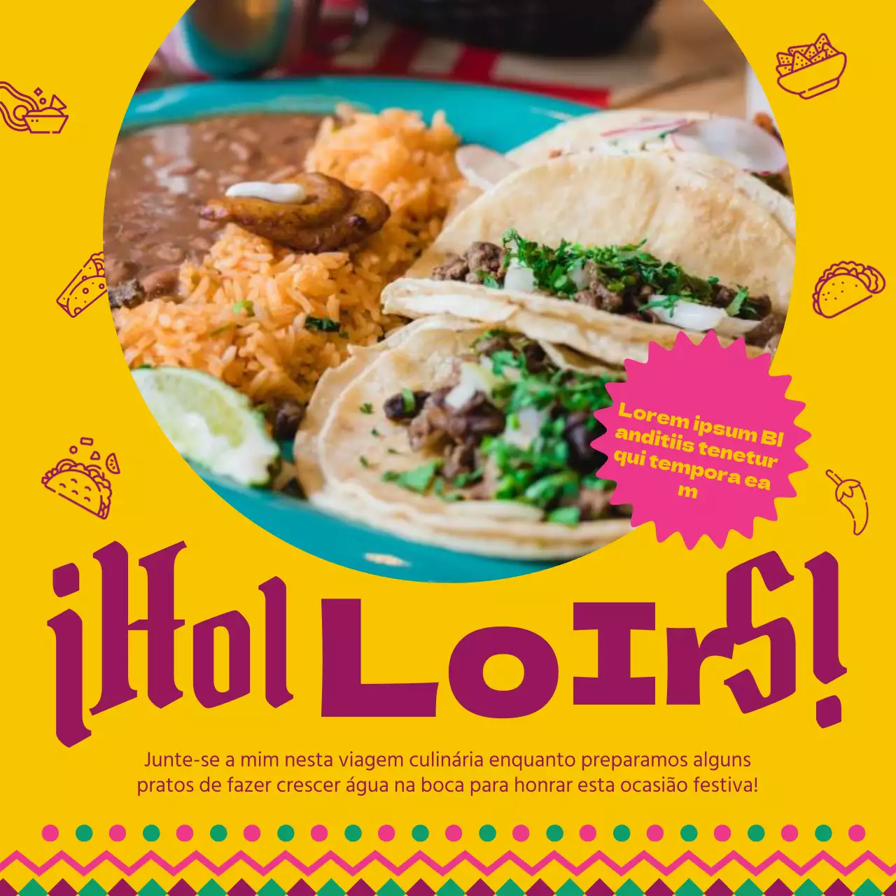 Receita tradicional amarela do Cinco de Mayo