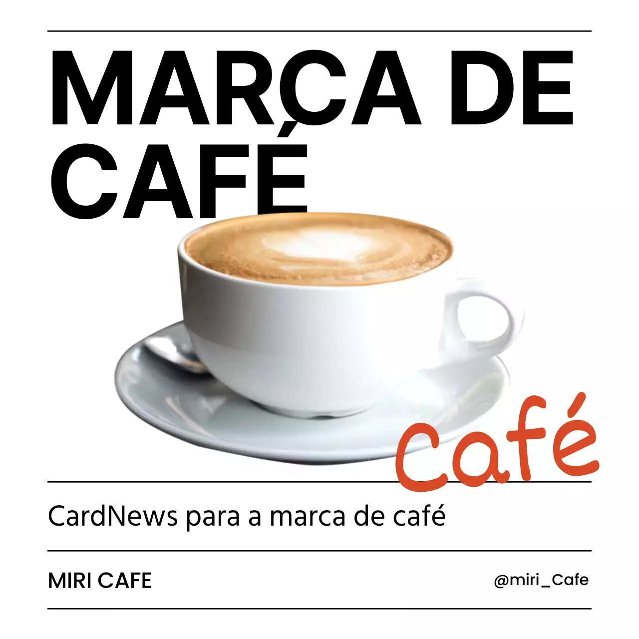 Marca de café moderna em branco e laranja