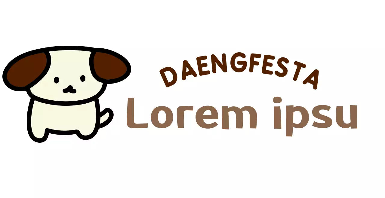 A cute and cuddly puppy festival with puppy illustrations and curved text