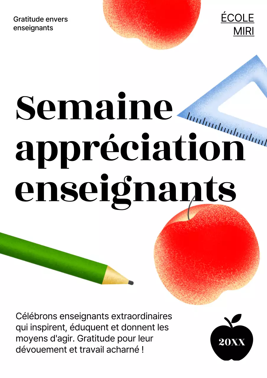 Promouvoir une jolie fête des enseignants en blanc et rouge