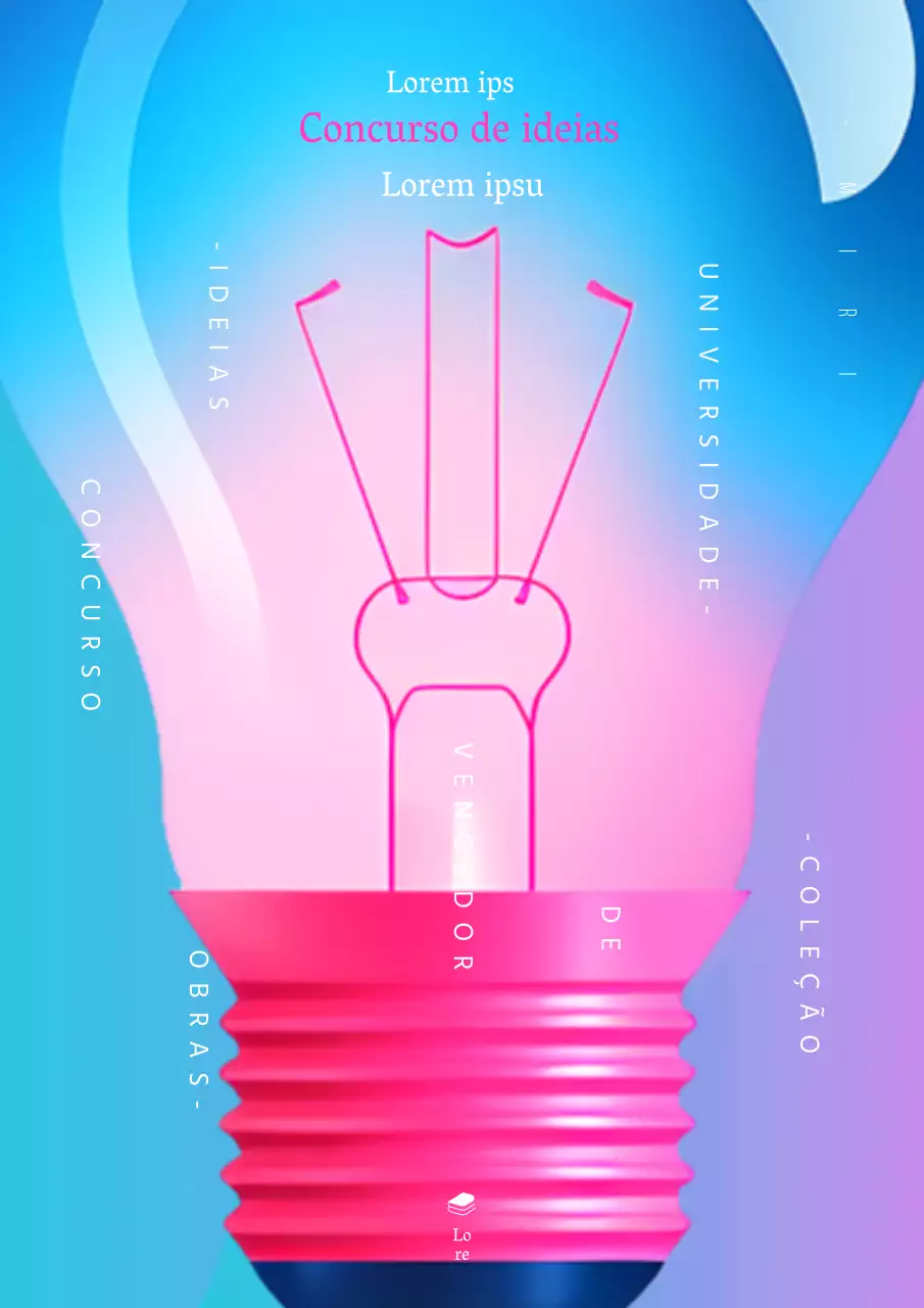 Uma capa de concurso de ideias em azul e cor-de-rosa na moda