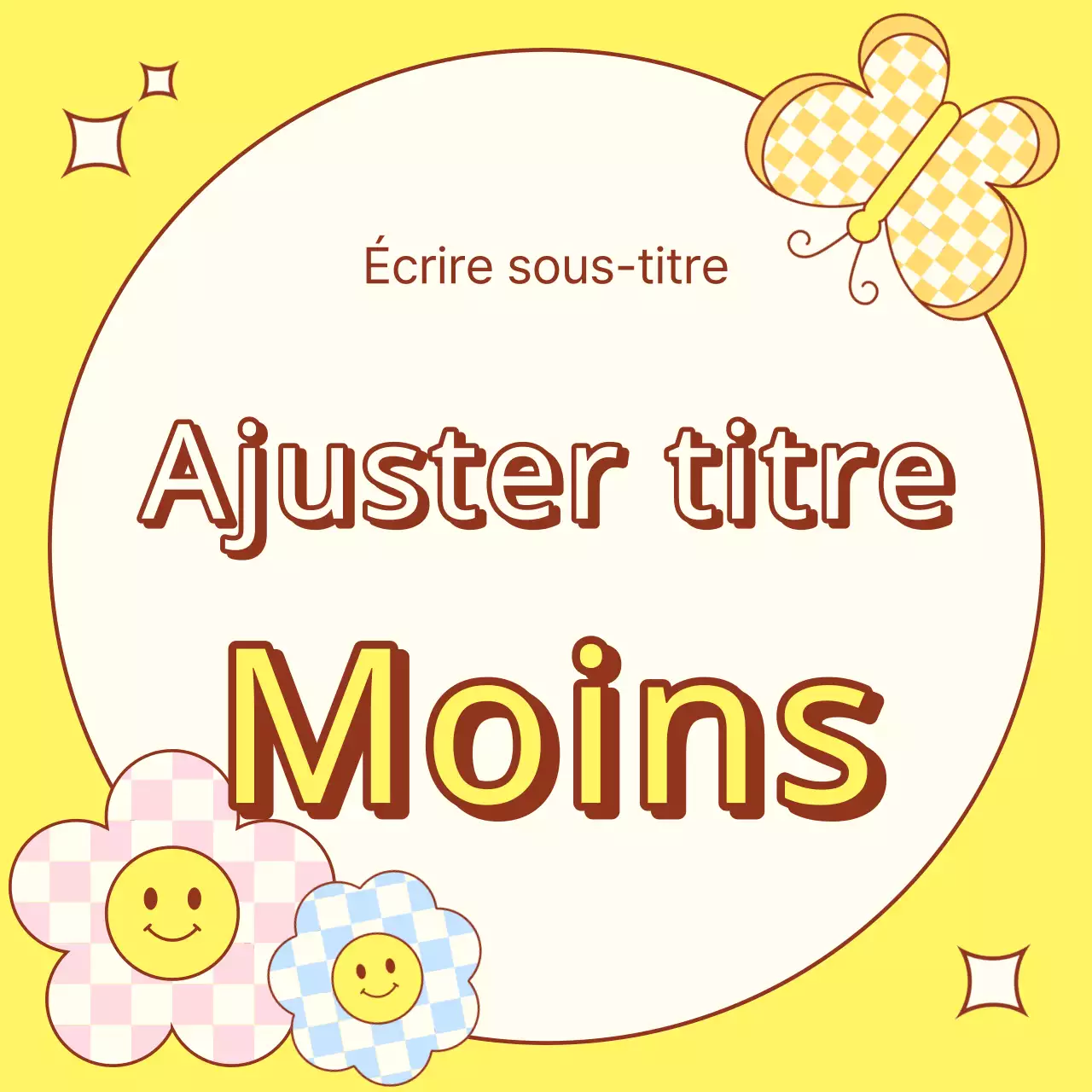 Annonce de vignettes printanières kitsch en jaune et bleu clair