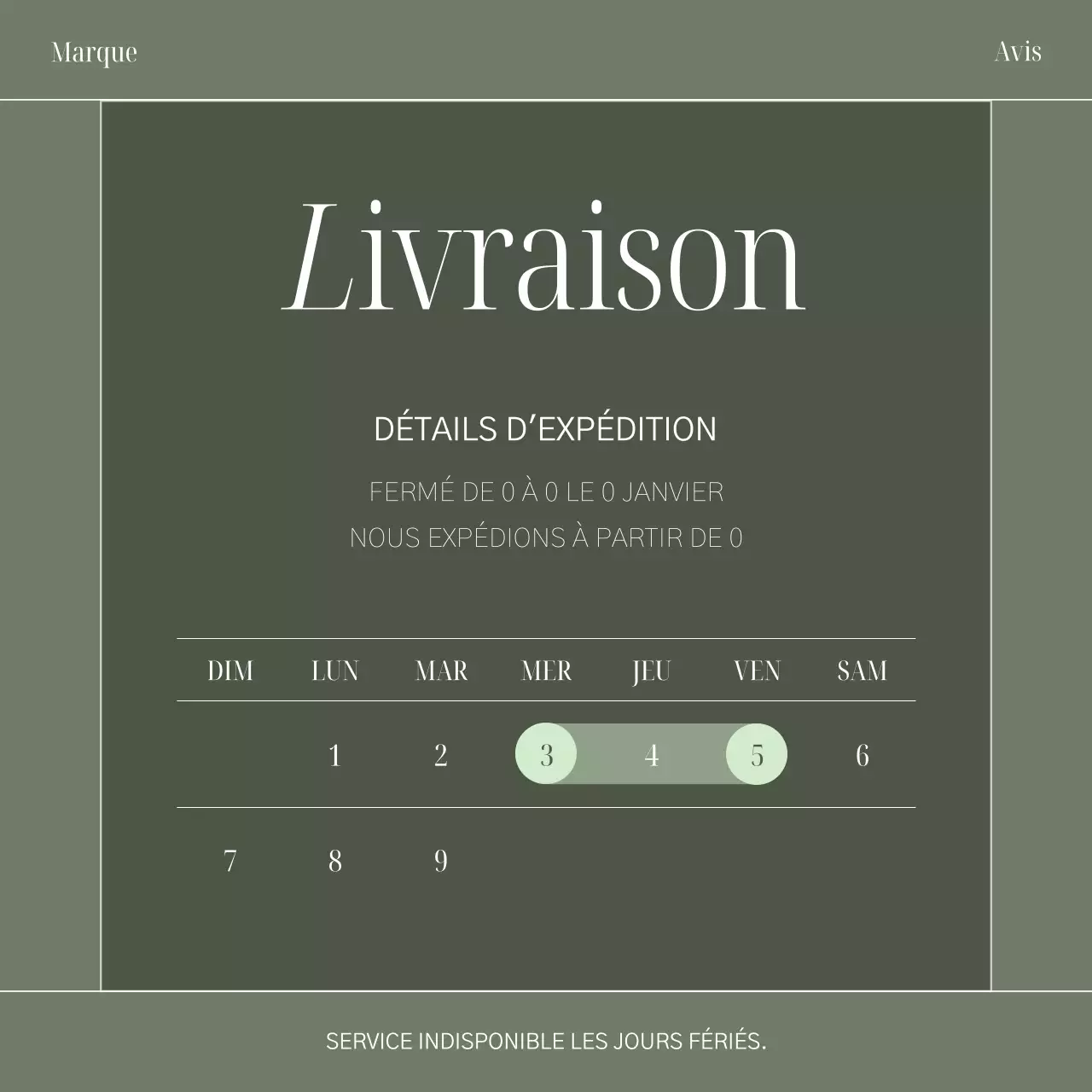 Promouvoir un kit de marque simple en kaki