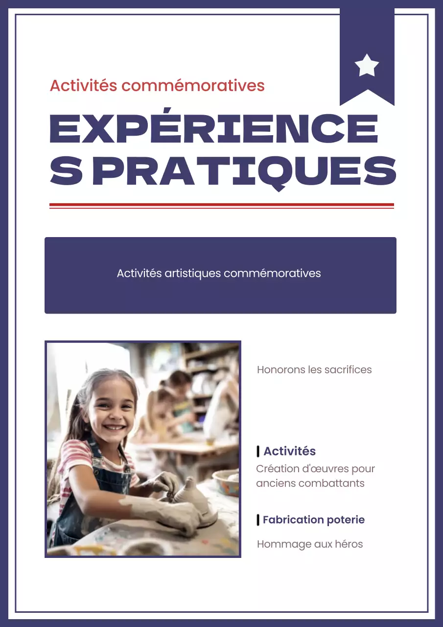 Annonces simples d'événements scolaires pour le Memorial Day en bleu marine et rouge