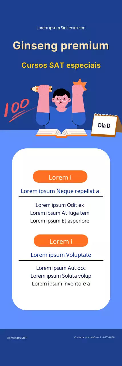 Aulas personalizadas sobre o SAT para finalistas do ensino secundário utilizando ilustrações de alunos