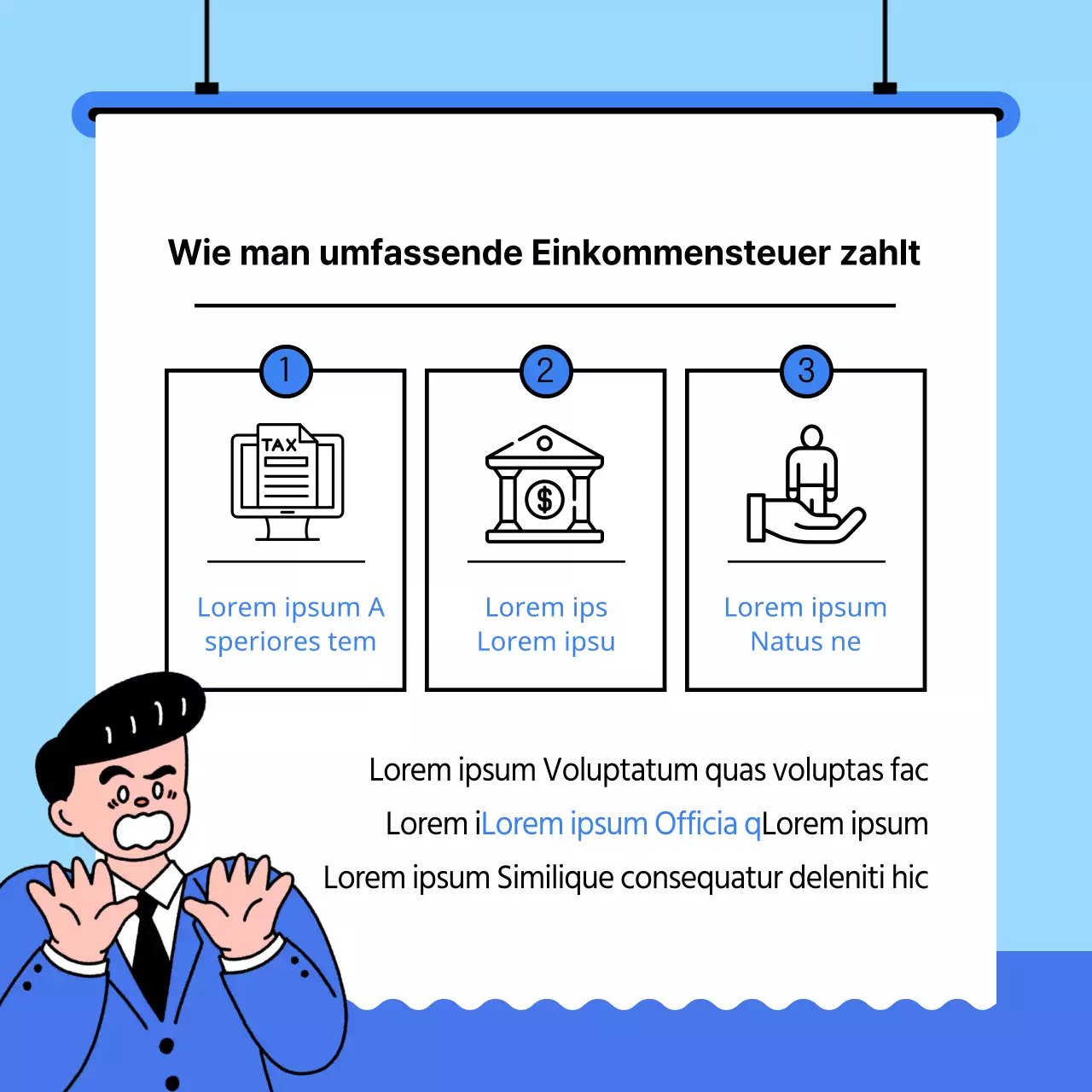 Ein einfacher blau-weißer Leitfaden für die Einreichung Ihrer umfassenden Einkommensteuererklärung