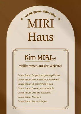 Moderne Gastfreundschaft in brauner und beiger Hausordnung