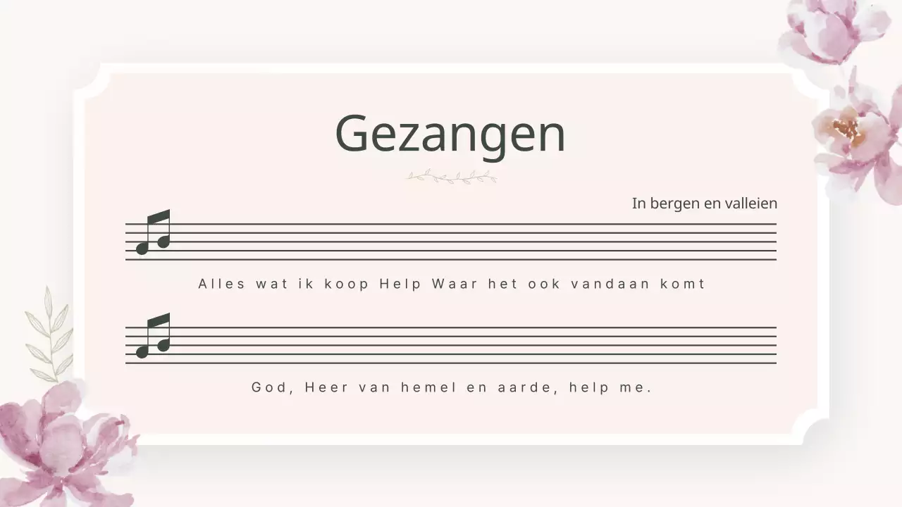 Een klassieke kerkdienstgids in roze