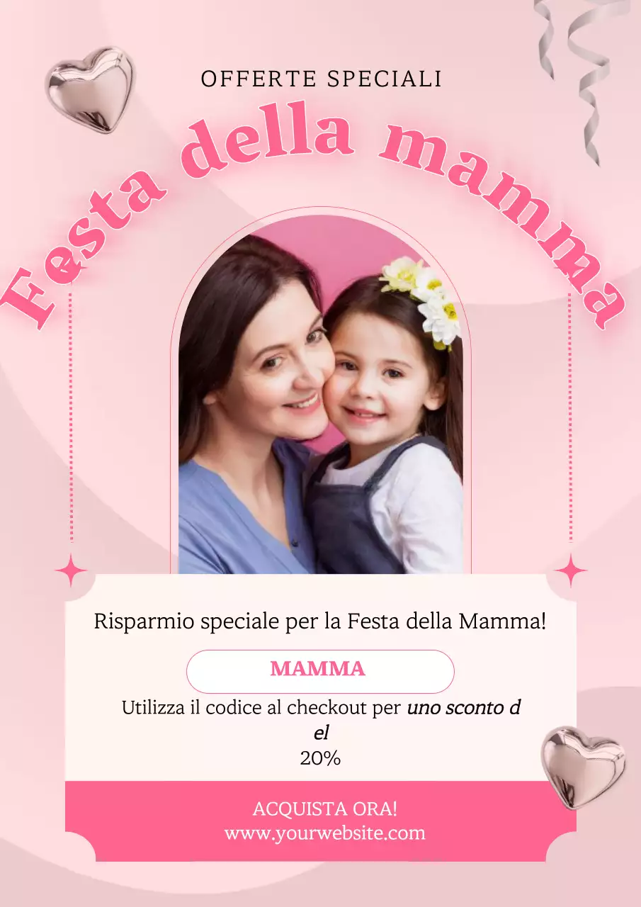 Rosa Semplice Volantino promozionale per la Festa della Mamma