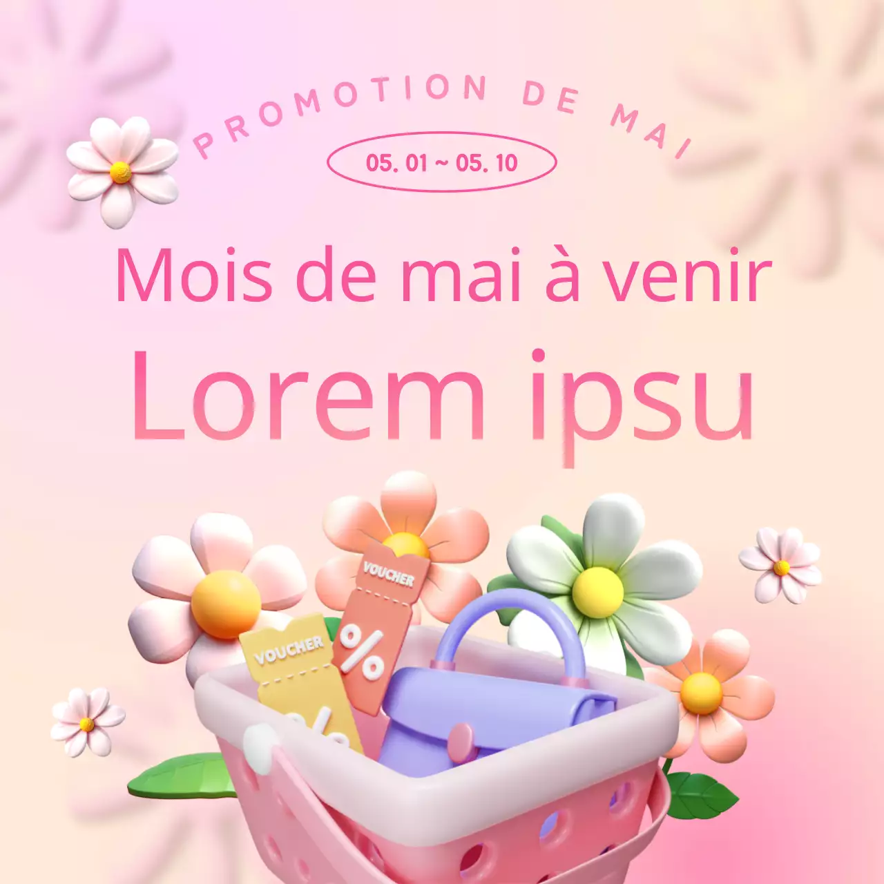 Promouvoir les événements du mois de mai avec une touche de rose