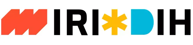 Ein Logo mit einer Mischung aus einfachen Formen und Alphabeten in verschiedenen Farben und Schwarz