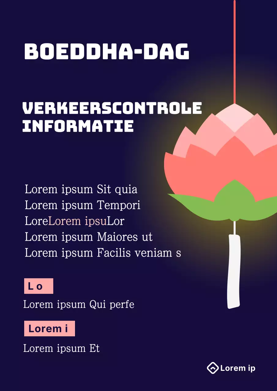 Uitleg over de verkeersafsluitingen voor de marineblauwe en roze oosterse Boeddha-dag