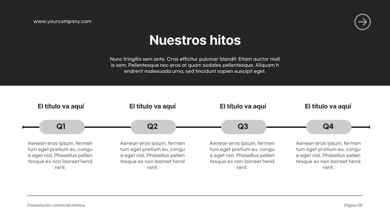 Presentación de una empresa moderna en blanco y negro