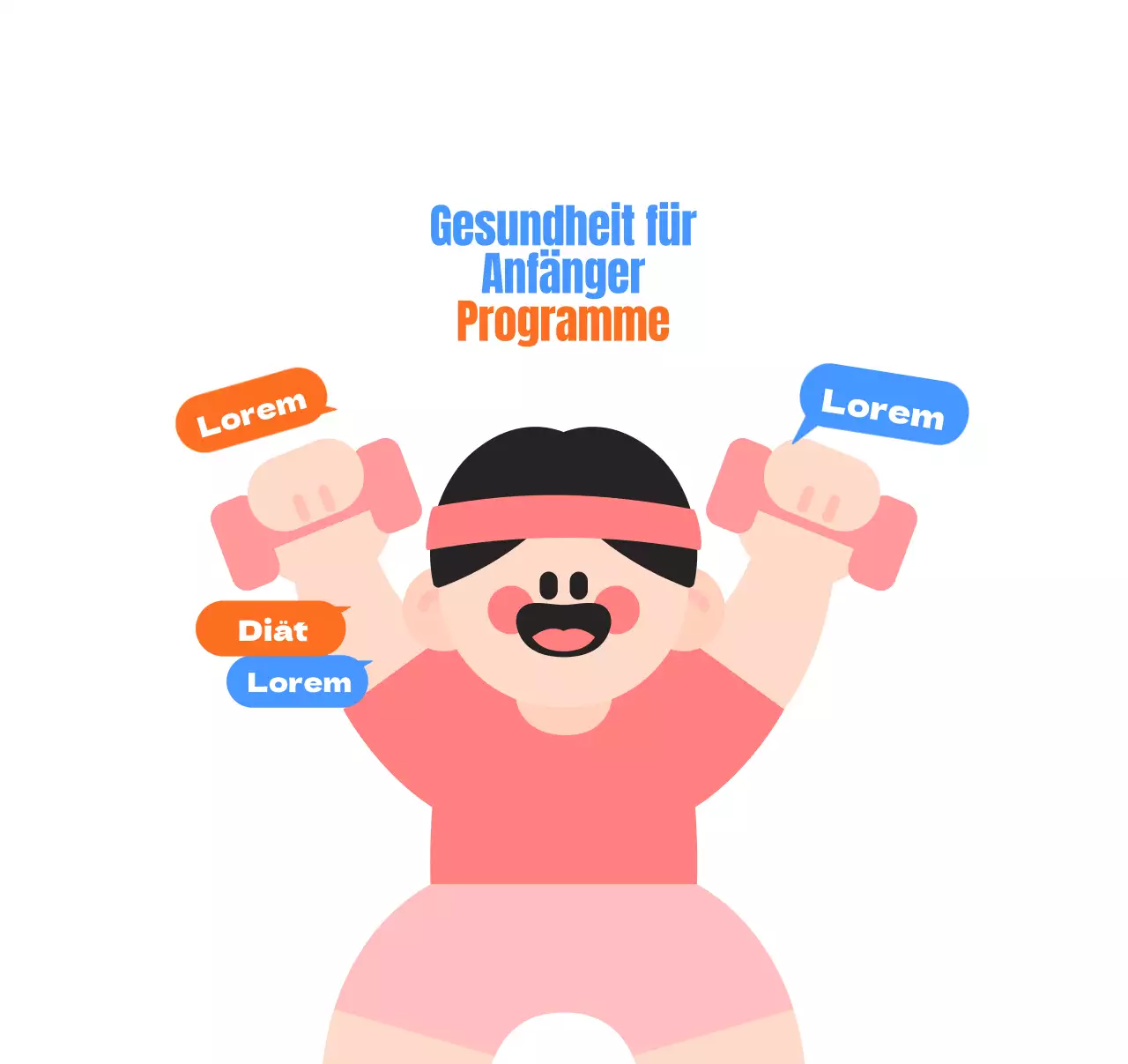 Eine einfache weiß-blaue Werbung für ein Fitnessstudio