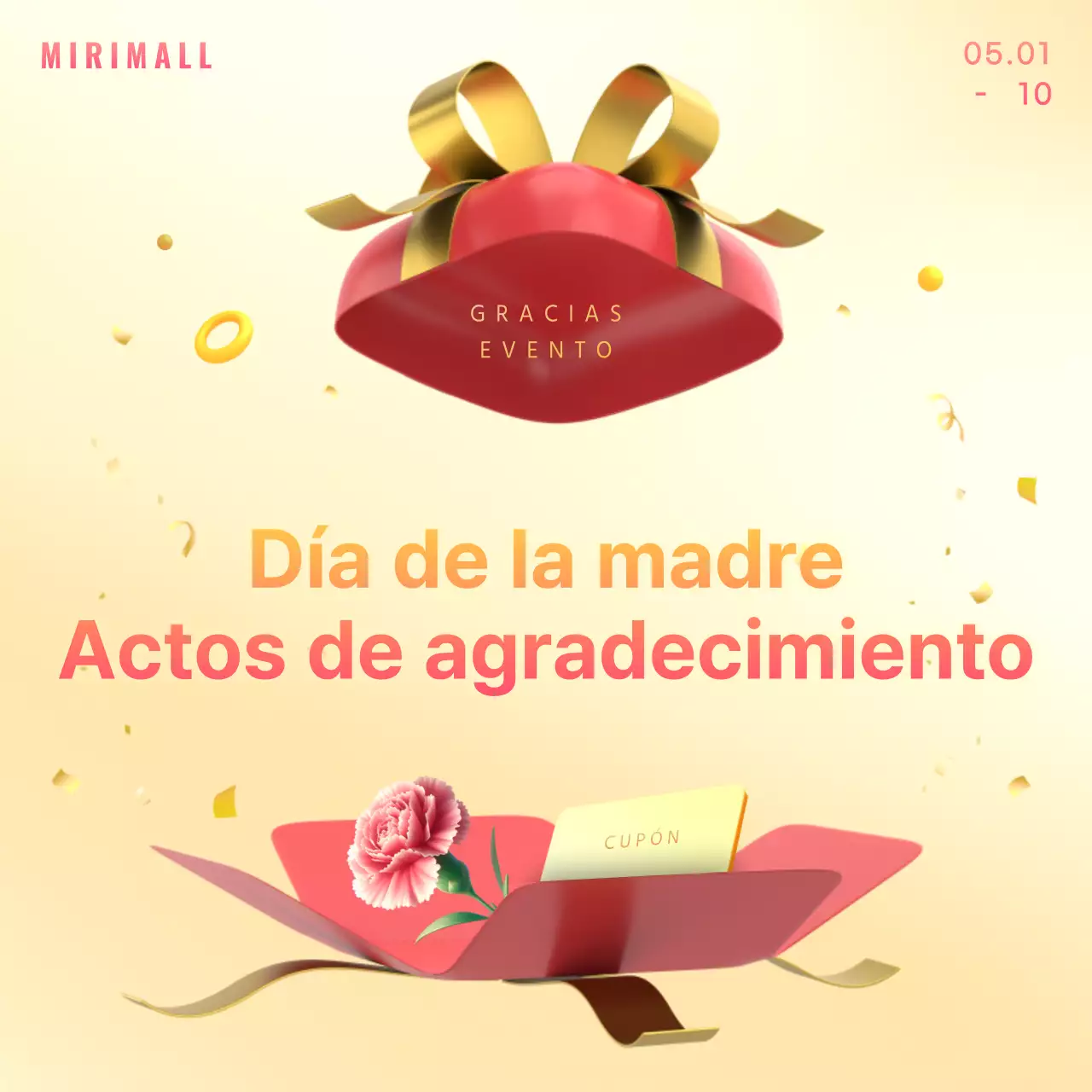 Promueva un evento moderno del Día de la Madre en rosa y menta