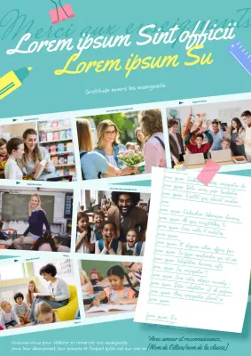 Bleu ciel Basic Message de remerciement pour les enseignants Campagne