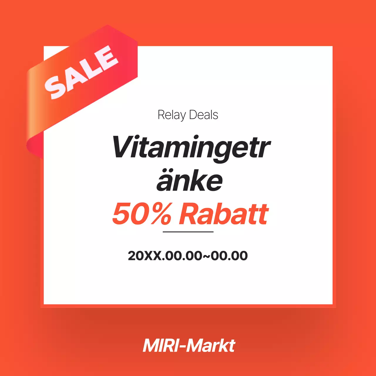 Werbung für eine einfache Verkaufsveranstaltung in einem Einkaufszentrum in Rot