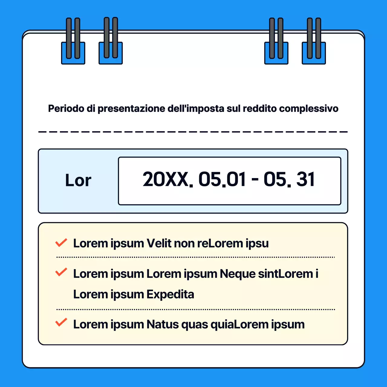 Sulla presentazione di una dichiarazione dei redditi semplice e completa in blu