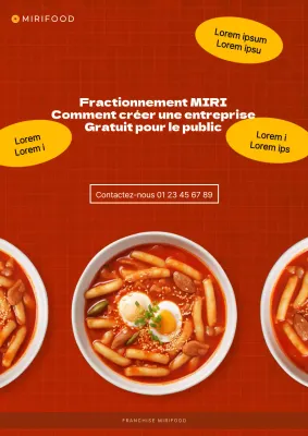 Une publicité de base rouge et jaune pour la création d'une franchise