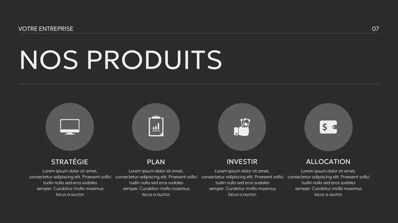 Profil d'entreprise minimal en noir et blanc