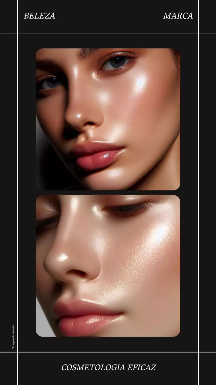 Promoção da marca de beleza moderna a preto e branco