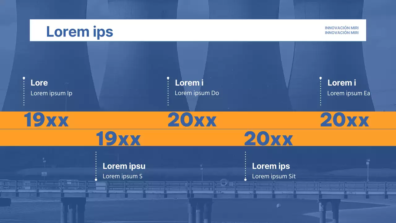 Un sencillo membrete de empresa industrial pesada en azul y amarillo