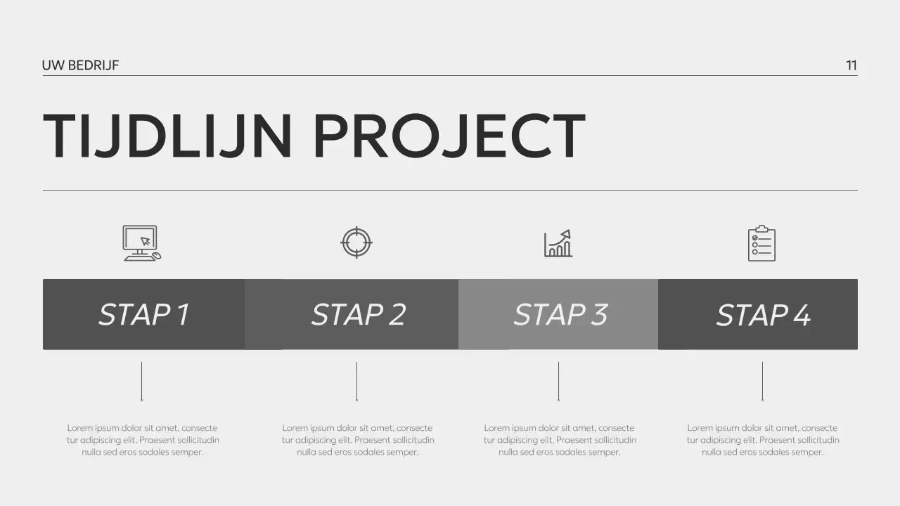 Minimalistisch zwart-wit bedrijfsprofiel
