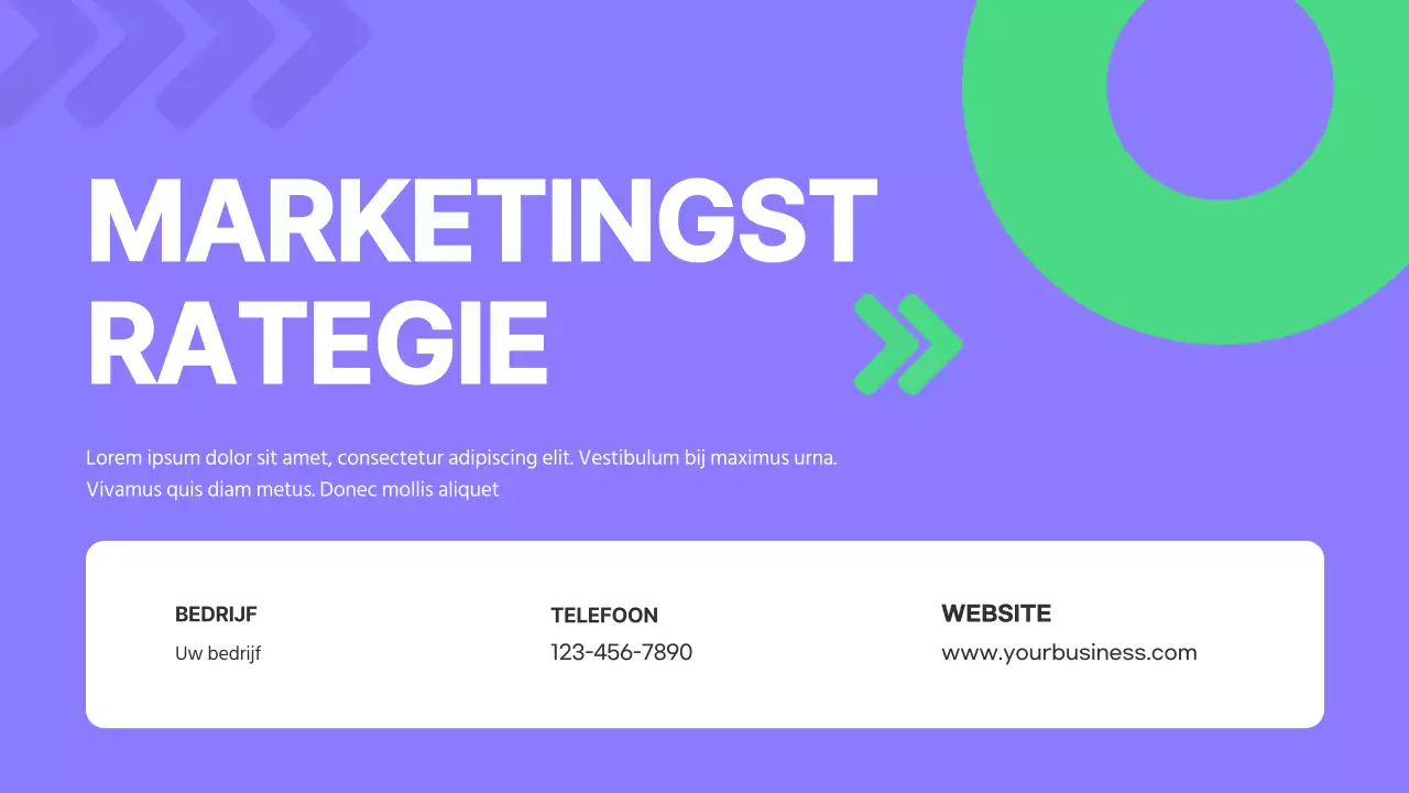 Paars en Groen Moderne Marketingstrategie Campagne
