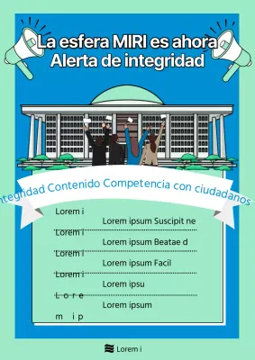 Un sencillo cartel azul y menta para un concurso interno de contenidos.