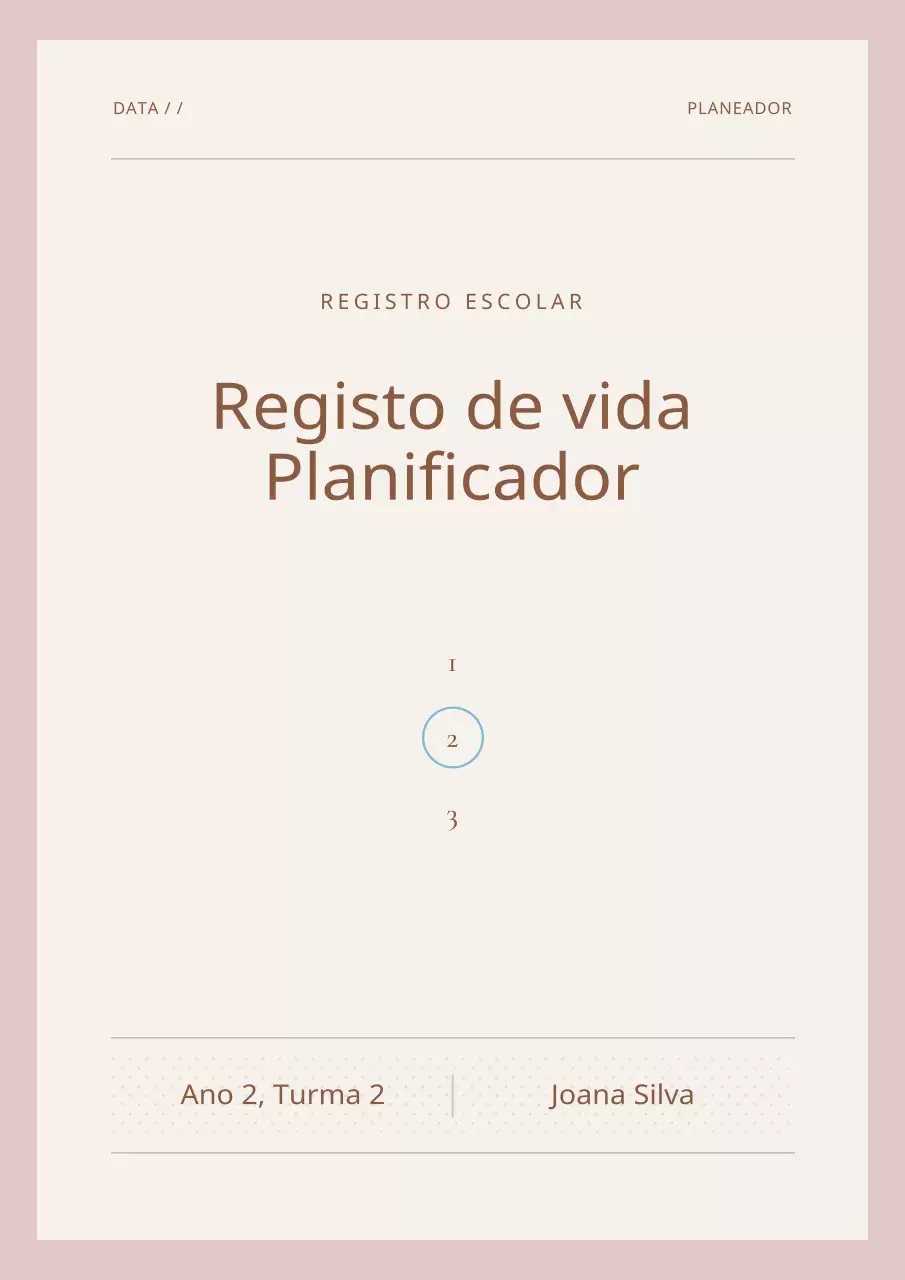 Agenda simples em rosa e marfim