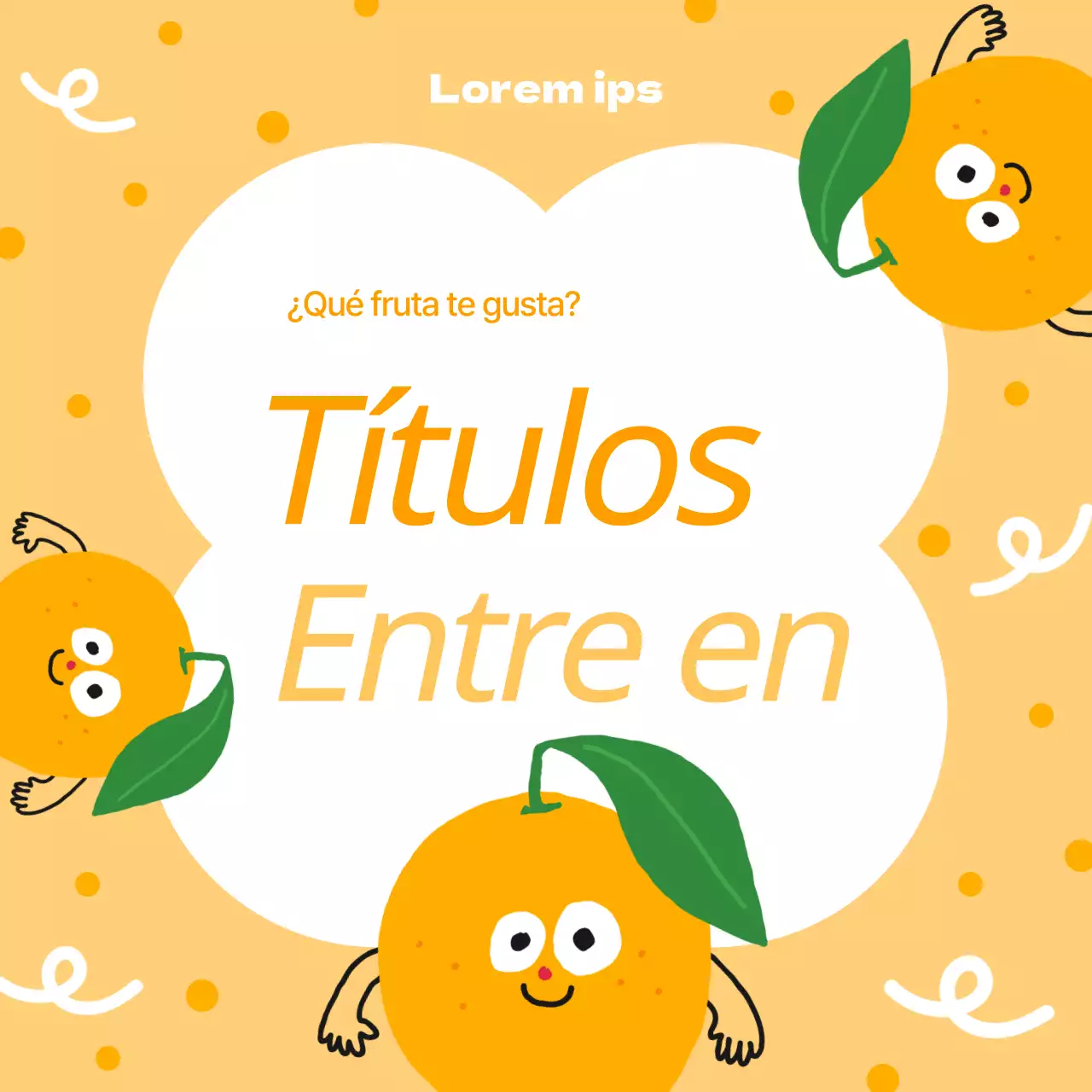 Promover productos frutales sencillos en naranja y rosa