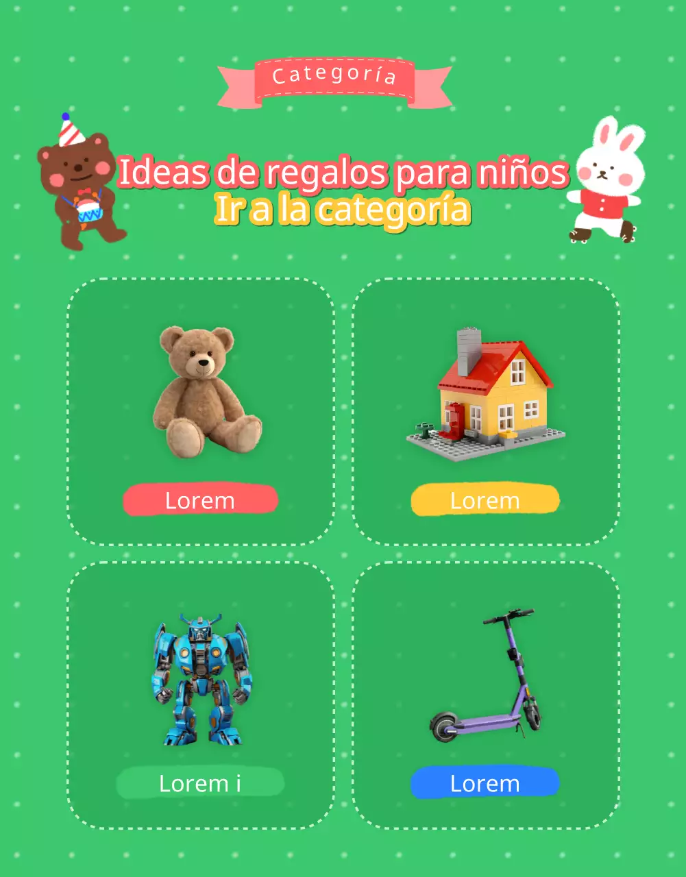 Promover regalos kitsch para el Día del Niño en azul claro