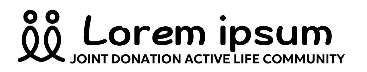 A typeface design with a logo depicting a person and a centered alignment