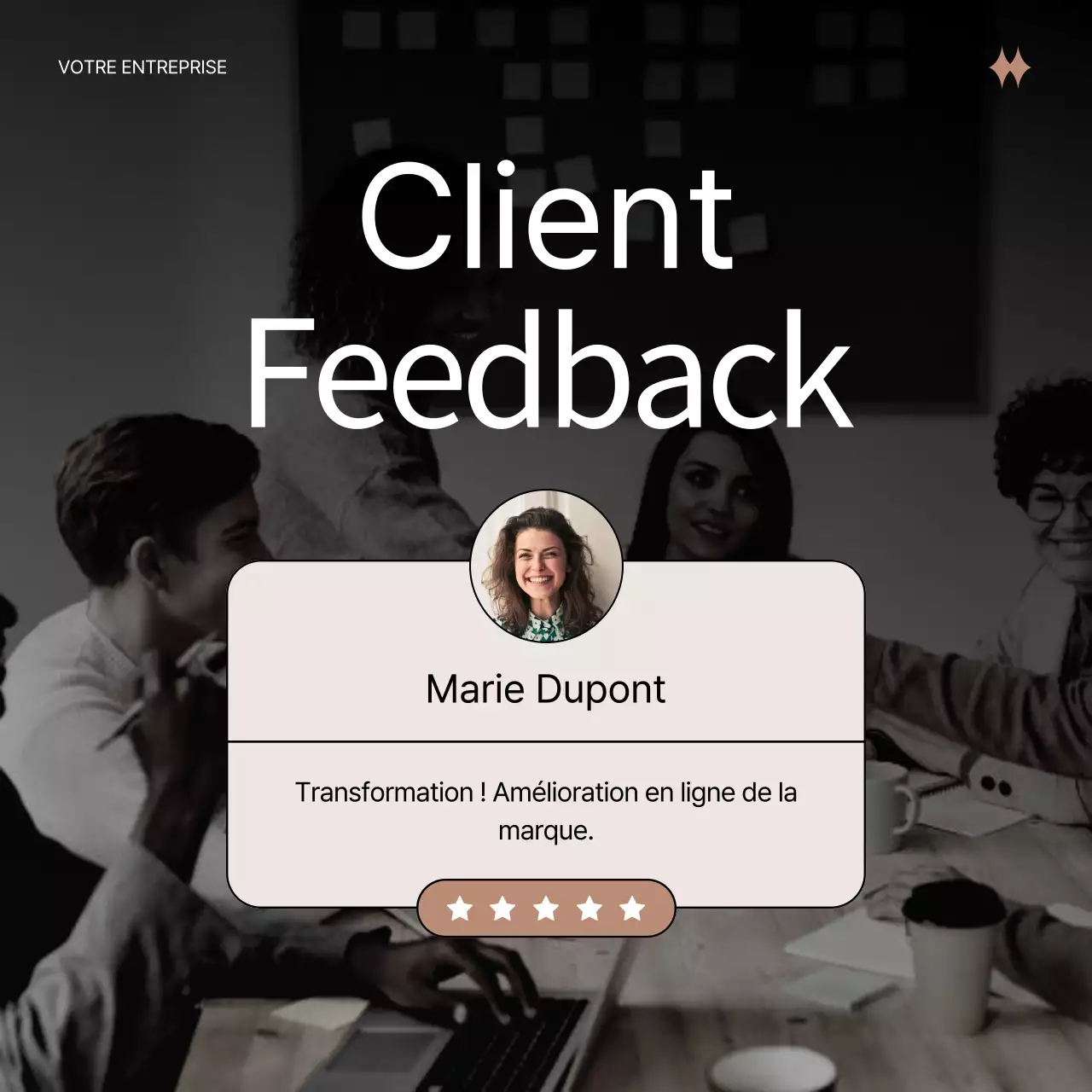 Publicité pour le marketing de contenu moderne noir et beige