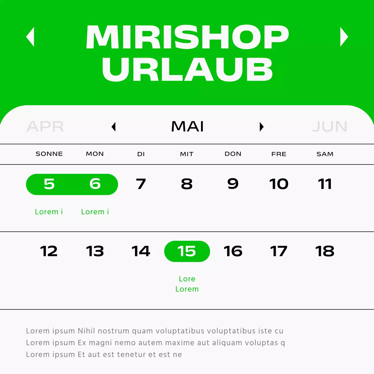 Ein trendiger Urlaubsführer in Grün und Schwarz