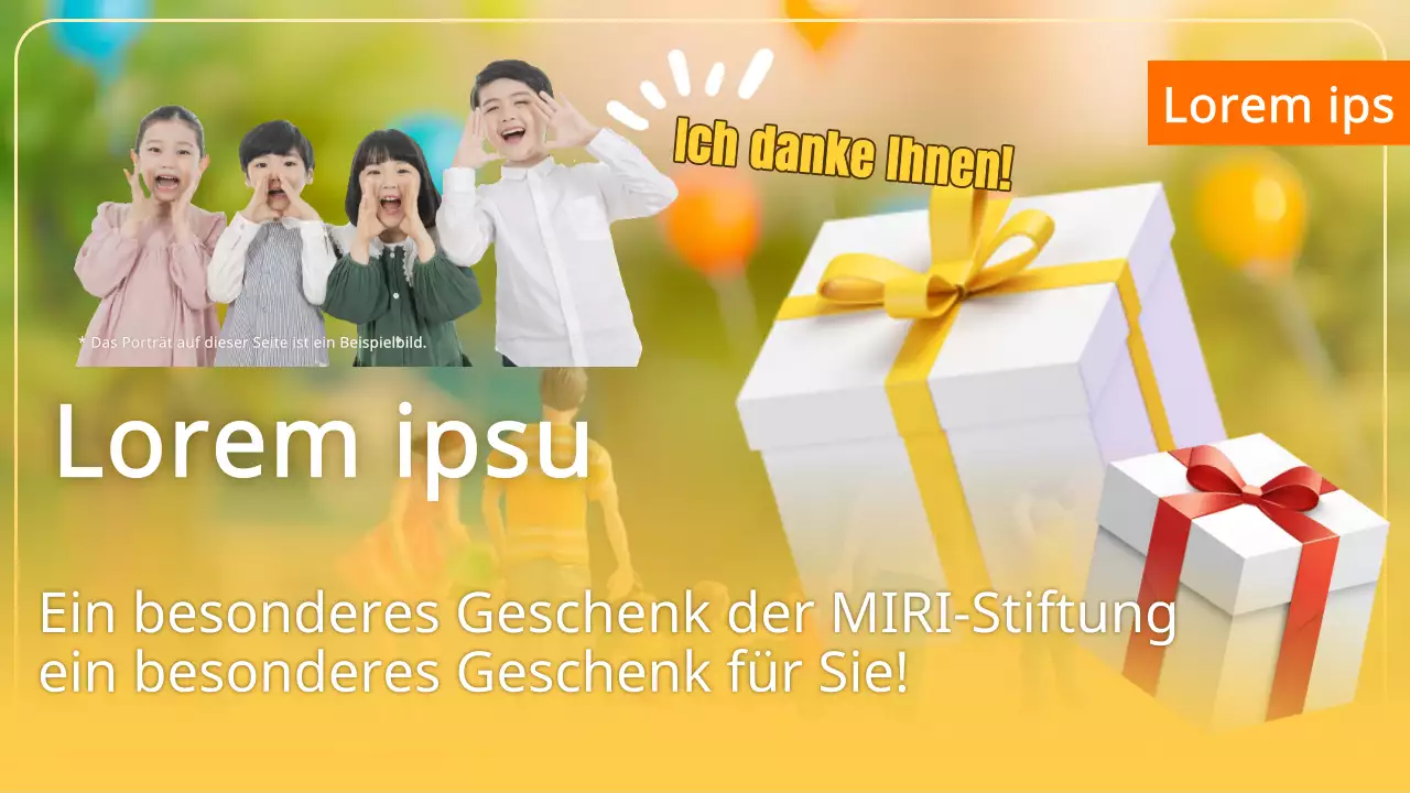 Gelbe und orangefarbene Geschenke für den Heimatmonat post