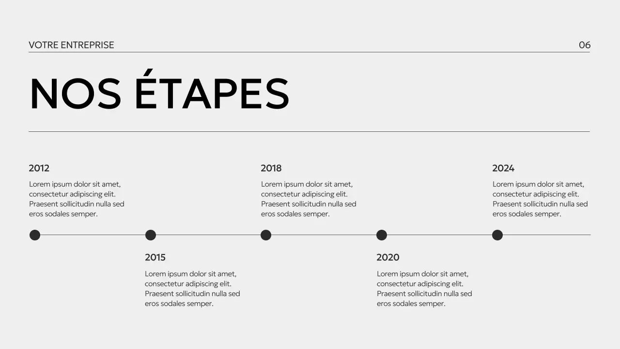 Profil d'entreprise minimal en noir et blanc