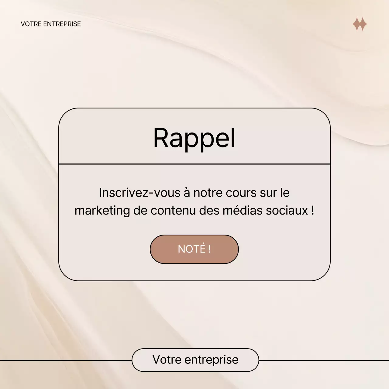Publicité pour le marketing de contenu moderne noir et beige